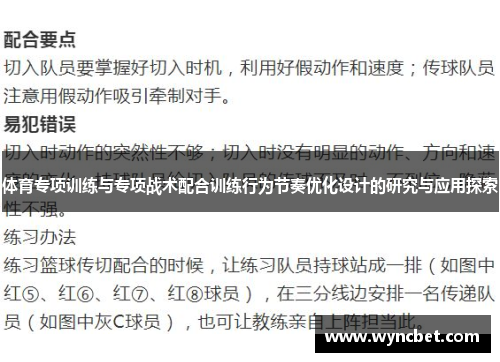 体育专项训练与专项战术配合训练行为节奏优化设计的研究与应用探索